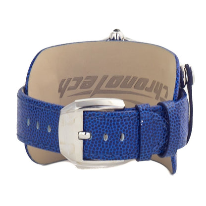 Chronotech Blue Leather Dress Watch