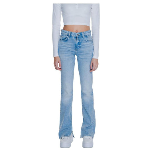 Guess Light Blue Cotton Jeans & Pant Guess Dark Gray