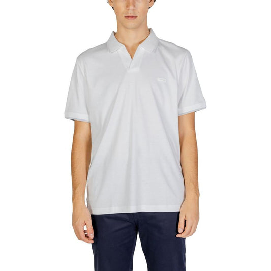 Calvin Klein Jeans White Cotton Polo Shirt Calvin Klein Jeans Light Gray