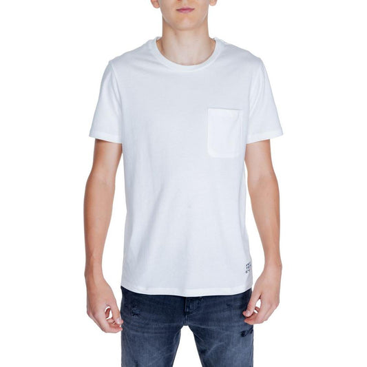 Peuterey White Cotton T-Shirt Peuterey Light Gray
