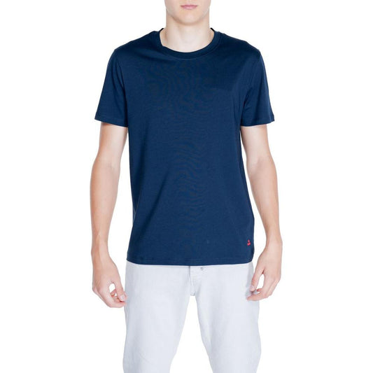 Peuterey Blue Cotton T-Shirt Peuterey Midnight Blue