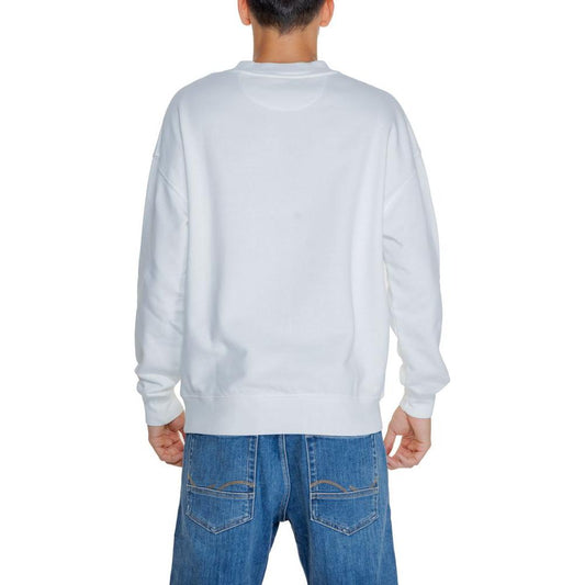 Replay White Cotton Sweater Replay Light Gray