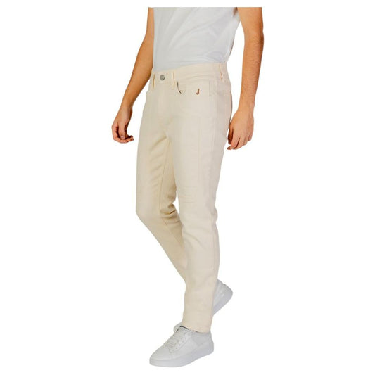Jeckerson Cream Cotton Jeans & Pant Jeckerson Light Gray