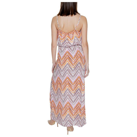 Only Multicolor Viscose Dress Only Tan