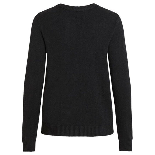 Vila Clothes Black Viscose Sweater Vila Clothes Black