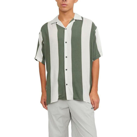 Jack Jones Green Viscose Shirt Jack Jones Light Gray