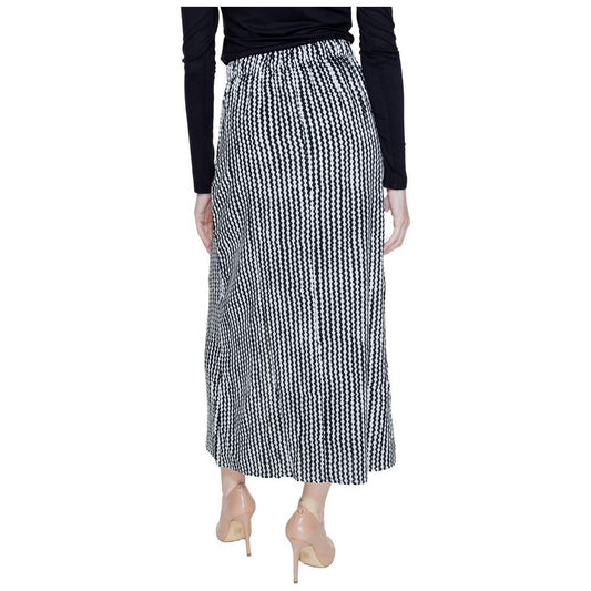 Only Black Viscose Skirt Only Light Gray