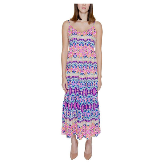 Only Multicolor Recycled Polyester Dress Only Dark Gray