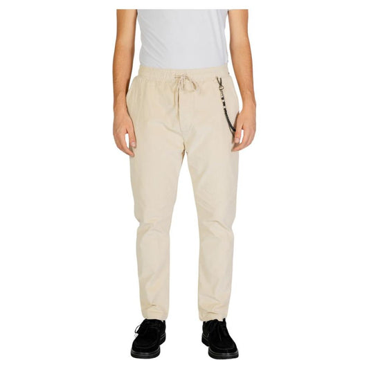 Gianni Lupo Cream Cotton Jeans & Pant Gianni Lupo Light Gray