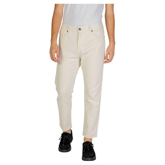 Gianni Lupo Cream Cotton Jeans & Pant Gianni Lupo Light Gray