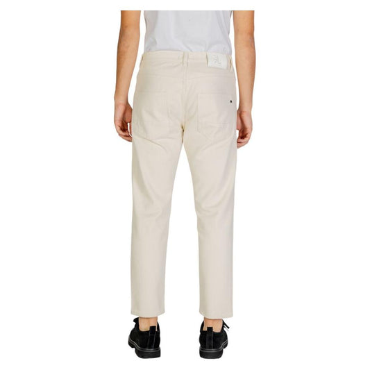 Gianni Lupo Cream Cotton Jeans & Pant Gianni Lupo Light Gray