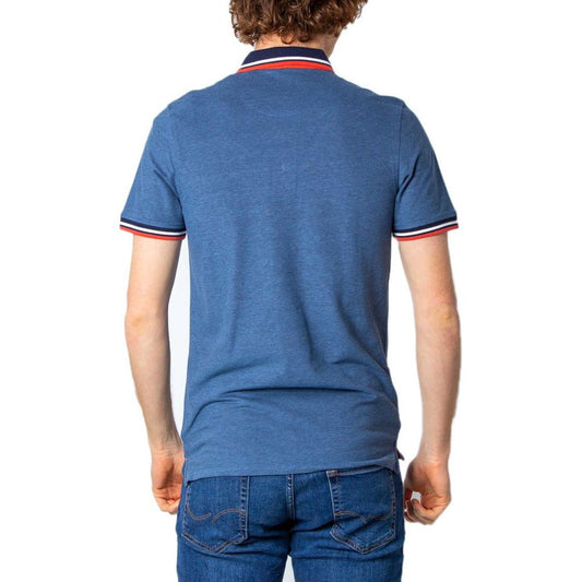Jack Jones Blue Cotton Polo Shirt Jack Jones Dark Slate Blue