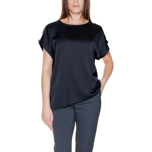 Vila Clothes Black Cotton Tops & T-Shirt Vila Clothes Dark Slate Gray