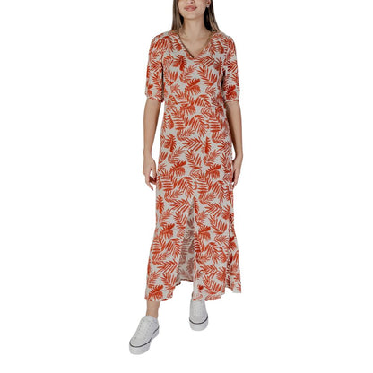 B.Young Red Viscose Long Dress