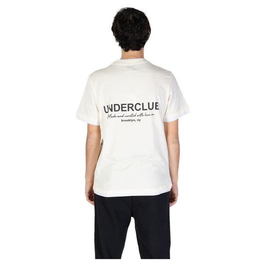 Back view of Underclub Cream Cotton Men's T-Shirt, part of the Fall/Winter collection, made from 100% cotton.
