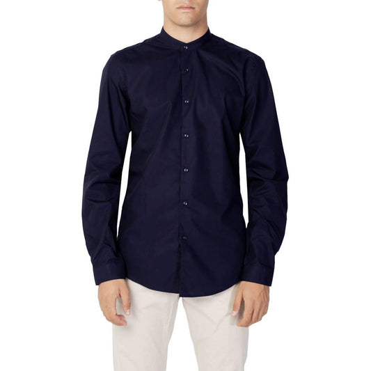 Antony Morato Blue Cotton Shirt Antony Morato Gray