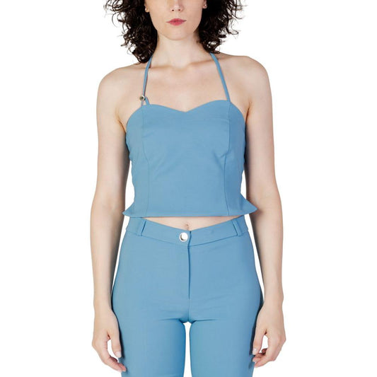 Rinascimento Turquoise Polyester Tops & T-Shirt Rinascimento Cadet Blue
