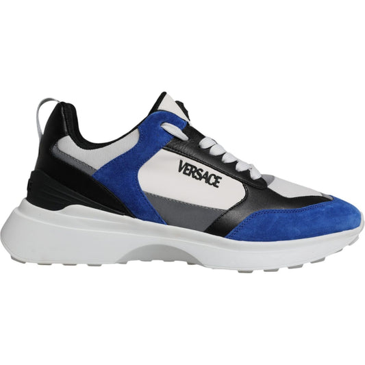Versace Multicolor Canvas Quad Fabric Medusa Low Top Sneakers Shoes Versace Dark Slate Gray