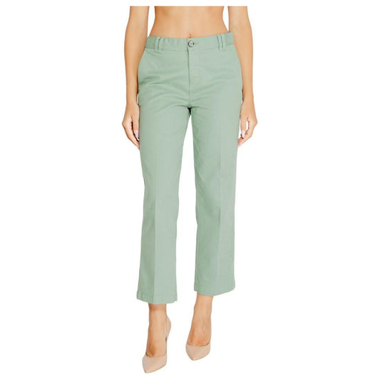 Street One Turquoise Cotton Jeans & Pant Street One Gray