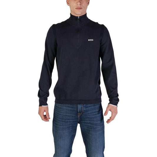 Hugo Boss Blue Cotton Cardigan Hugo Boss Dark Slate Gray