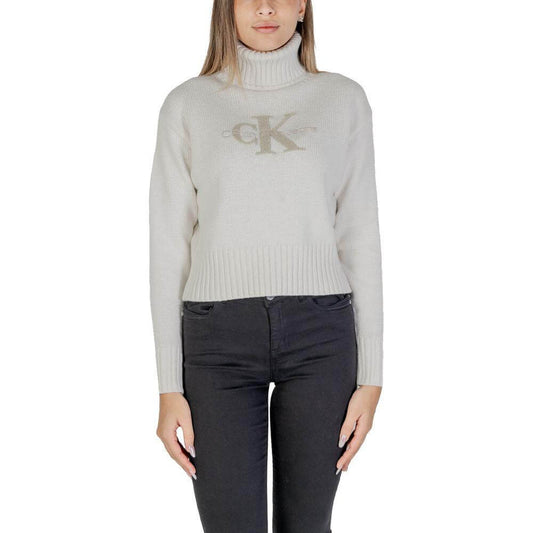 Calvin Klein Jeans Cream Cotton Sweater Calvin Klein Jeans Dark Slate Gray