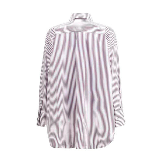 The Attico Asymmetrical strip Shirt The Attico Light Gray