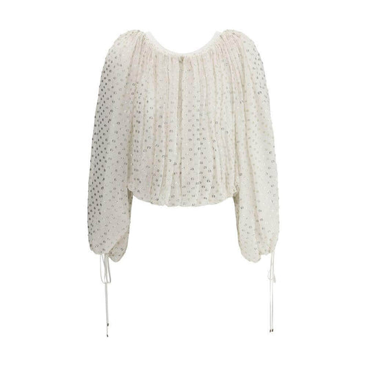 Chloé Off-Shoulder Shirt Chloé Light Gray