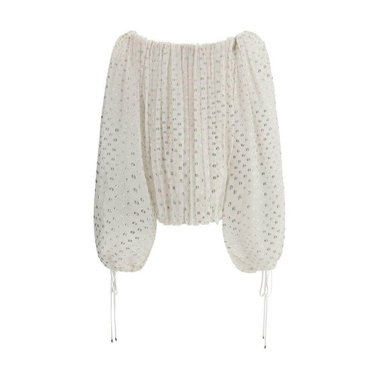 Chloé Off-Shoulder Shirt Chloé Light Gray