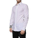 Dolce & Gabbana White Cotton Slim Fit GOLD Men Dress Shirt TSH86477-39