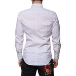 Dolce & Gabbana White Cotton Slim Fit Men MARTINI Dress Shirt TSH86493-38