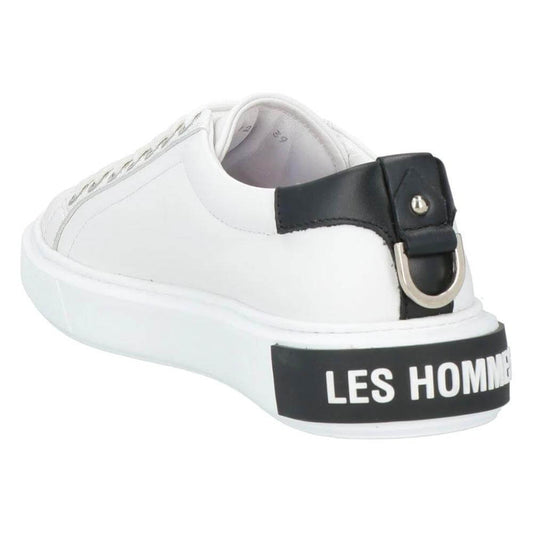 Les Hommes White Calfskin Men Sneaker