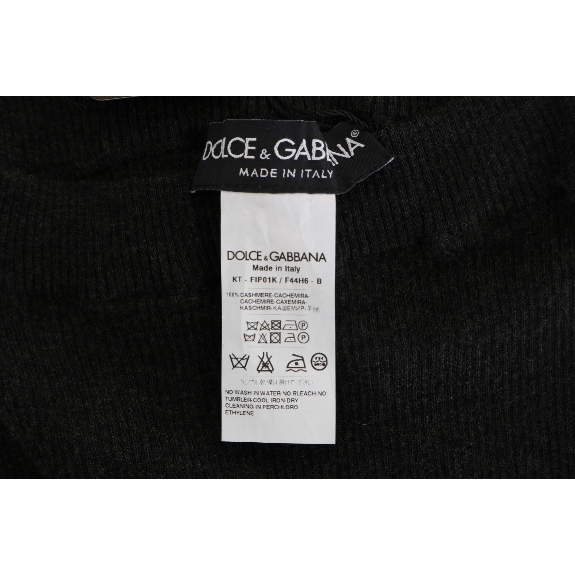 Dolce & Gabbana Gray Cashmere Ribbed Stretch Tights SCS723-3