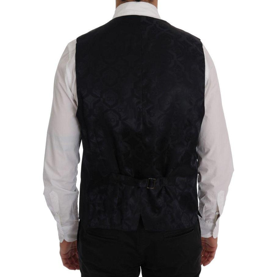 Dolce & Gabbana Gray Wool Stretch Vest