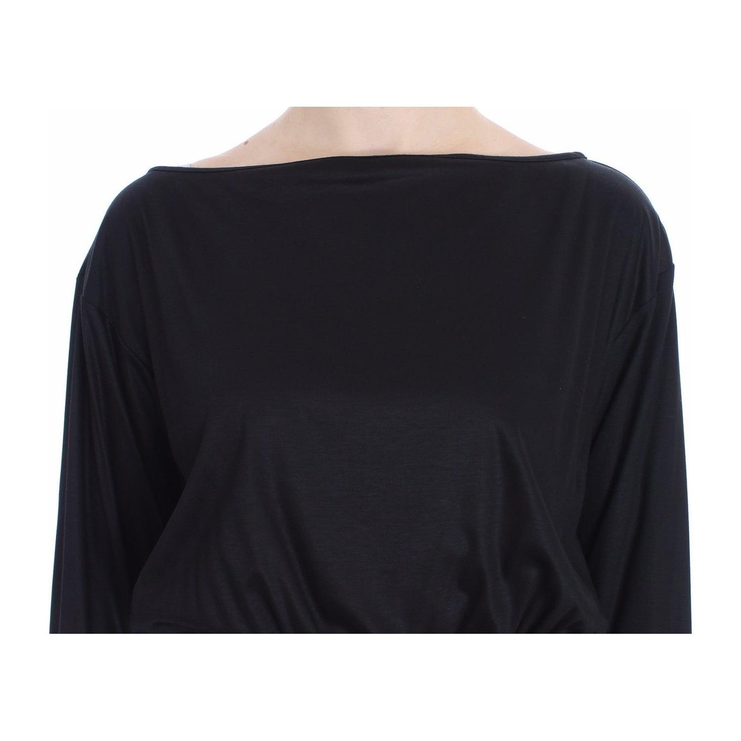 Versace Jeans Black Modal Silk Shift Knee Dress SIG18133-2