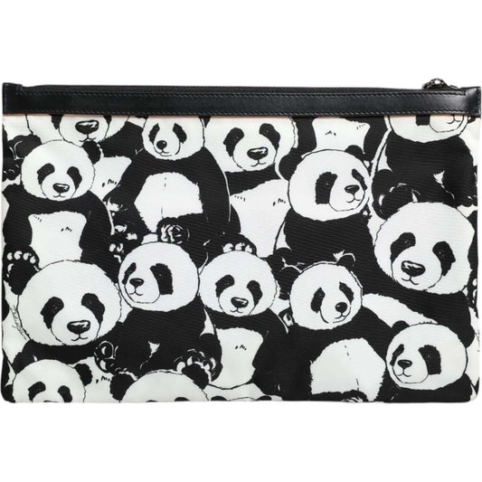 Dolce & Gabbana Black White Panda Pattern Clutch Pouch Bag