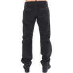 GF Ferre Black Corduroy Cotton Straight Fit Pants SIG11087-1