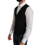 Dolce & Gabbana Black Wool Dress Waistcoat TSH2432-1