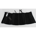 Dolce & Gabbana Black Stretch Corset Waist Strap Belt SIG17288-1
