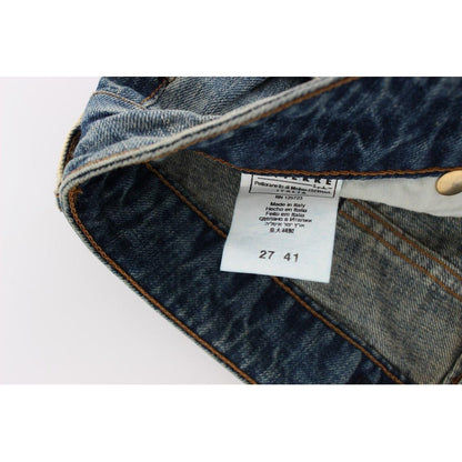 Cavalli Blue Cotton Low Waist Jeans