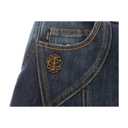 Cavalli Blue Cotton Stretch Low Waist Jeans