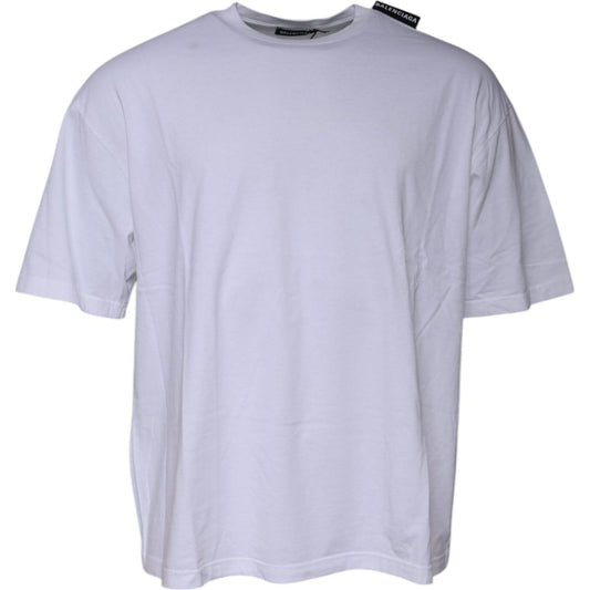 Balenciaga White Logo Cotton Jersey Crew Neck Short Sleeves T-shirt TSH878481-xl