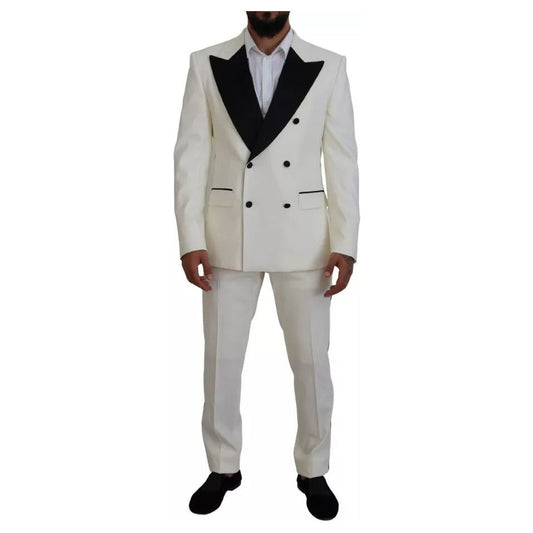 Dolce & Gabbana White Double Breasted 2 Piece SICILIA Suit KOS2003-52