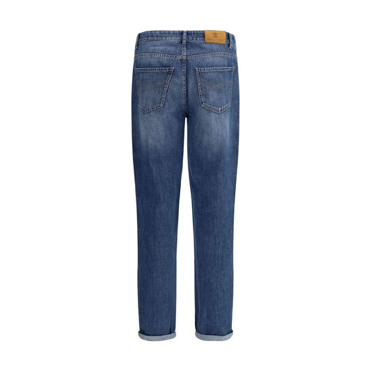 Brunello Cucinelli Cuffed Jeans Brunello Cucinelli Dark Slate Gray
