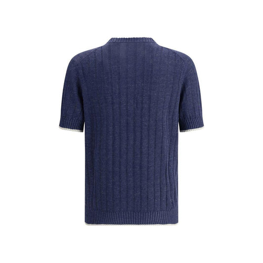 Brunello Cucinelli Ribbed T-Shirt Brunello Cucinelli Dark Slate Gray