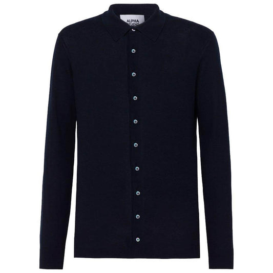 Alpha Studio Blue Cotton Shirt