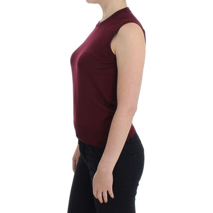 Dolce & Gabbana Red Sleeveless Crewneck Vest Pullover