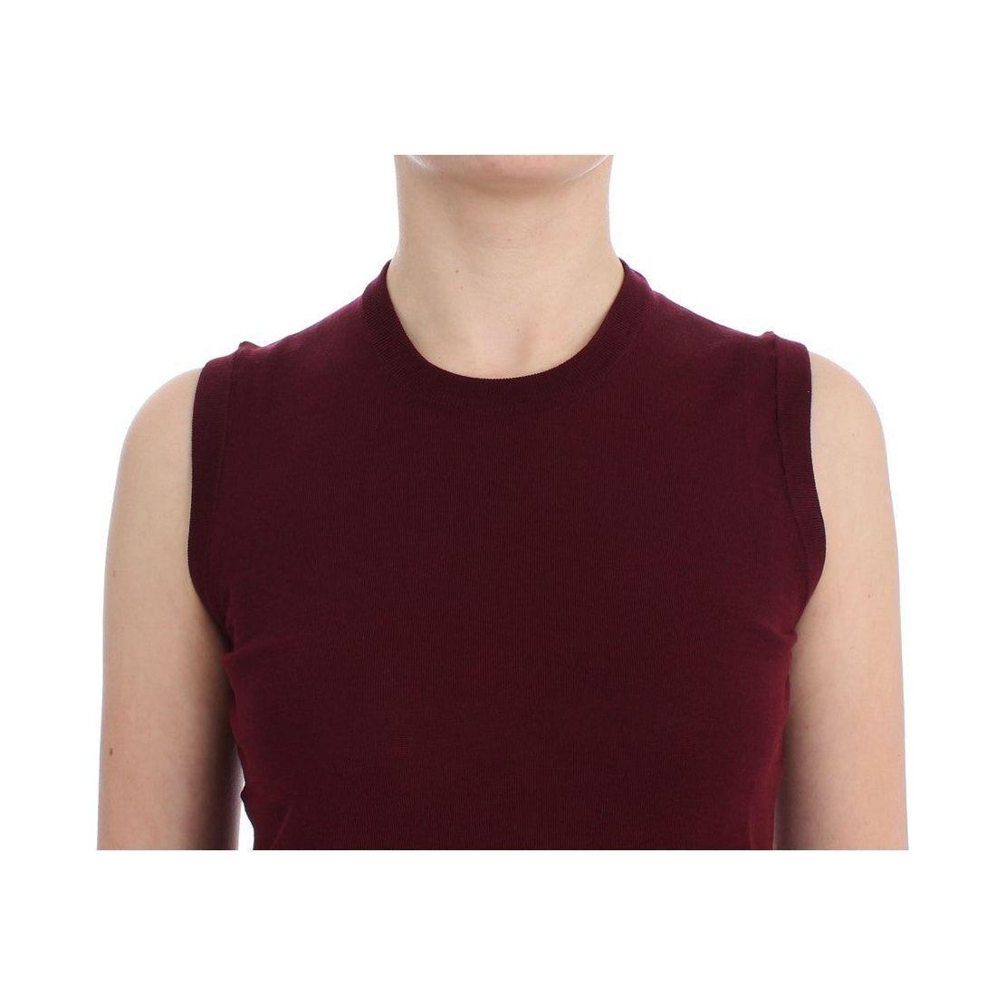 Dolce & Gabbana Red Sleeveless Crewneck Vest Pullover