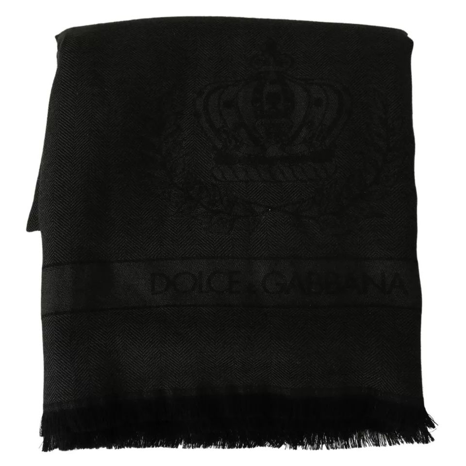Dolce & Gabbana Green Brown Wrap Cashmere Shawl Scarf