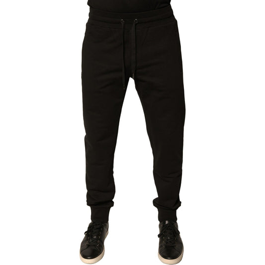 Dolce & Gabbana Black Cotton Jogger Men Sweatpants Pants Dolce & Gabbana Black