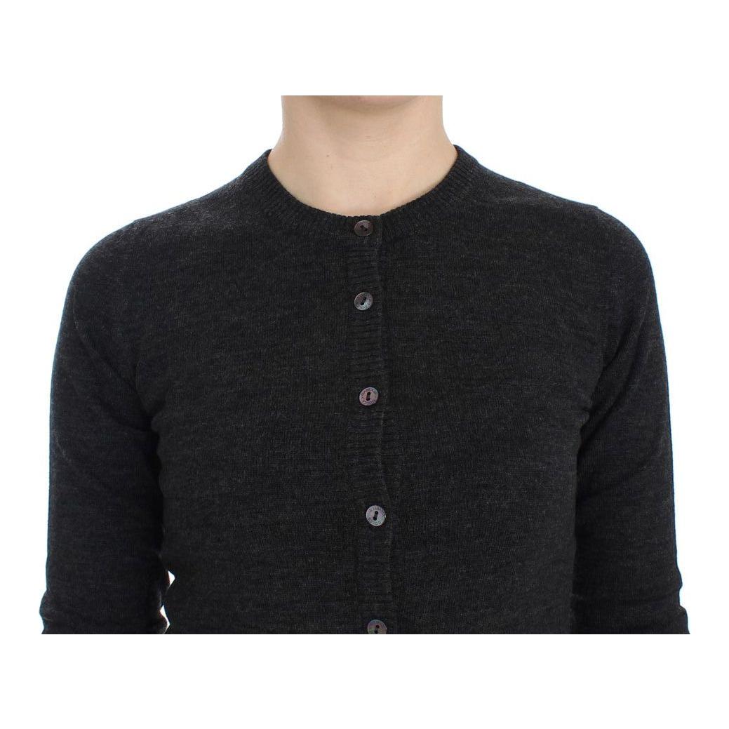 Dolce & Gabbana Gray Wool Button Cardigan Sweater